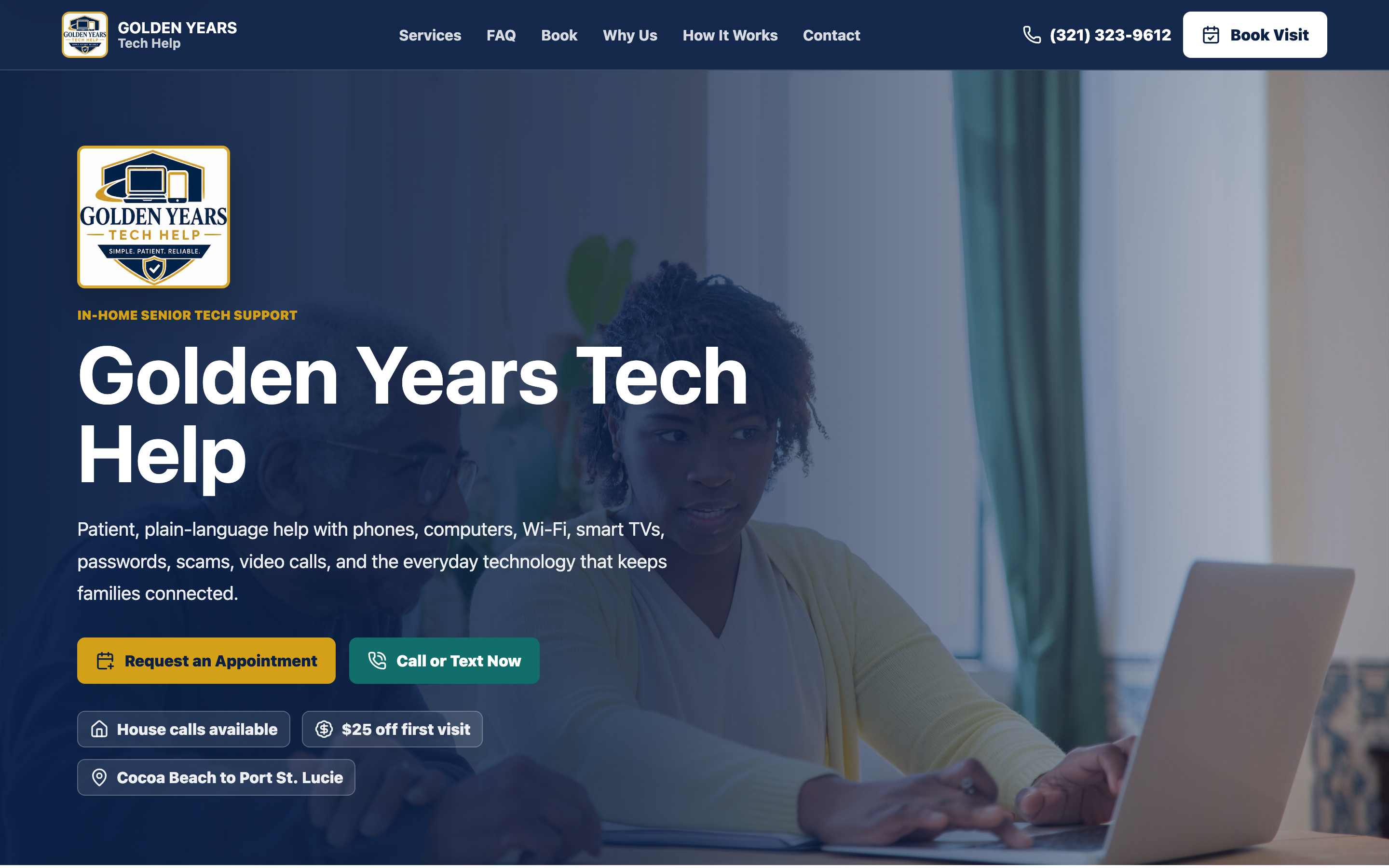 Golden Years Tech Help website homepage